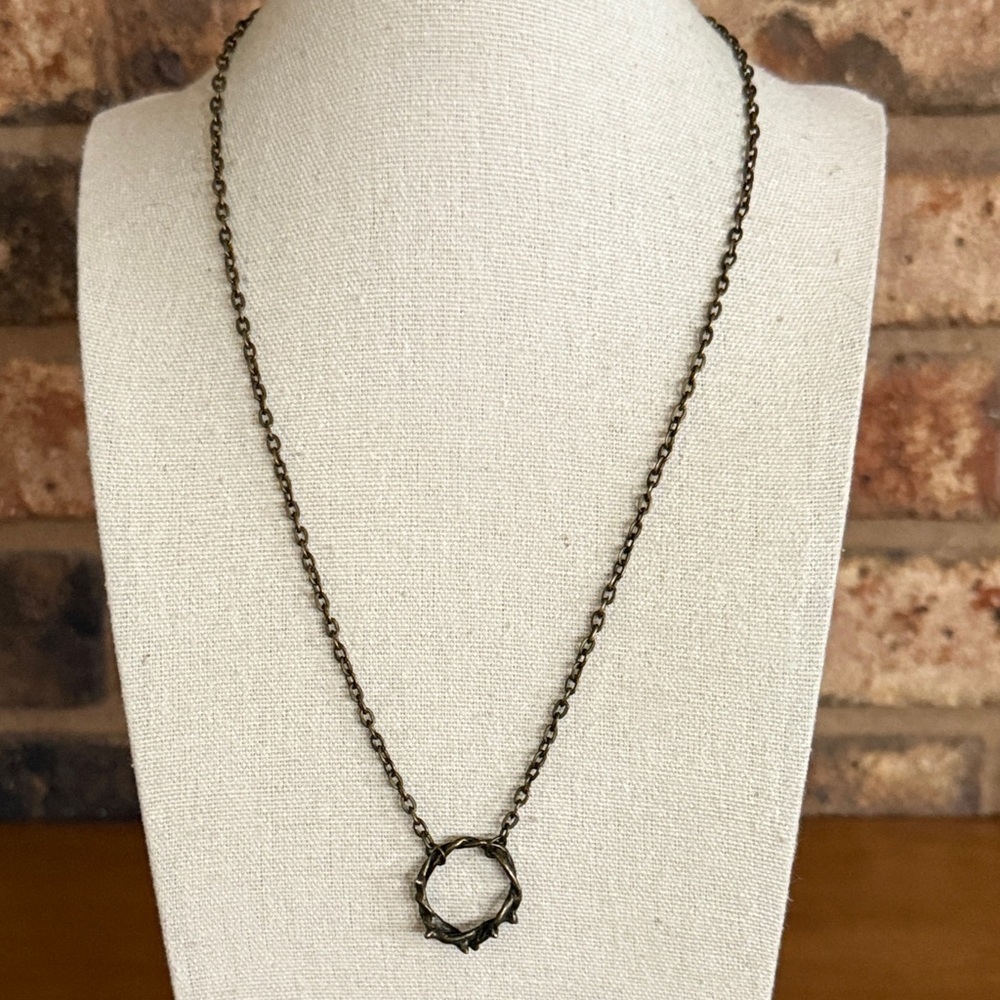 Crown of Thorns Bronze Christian Necklace